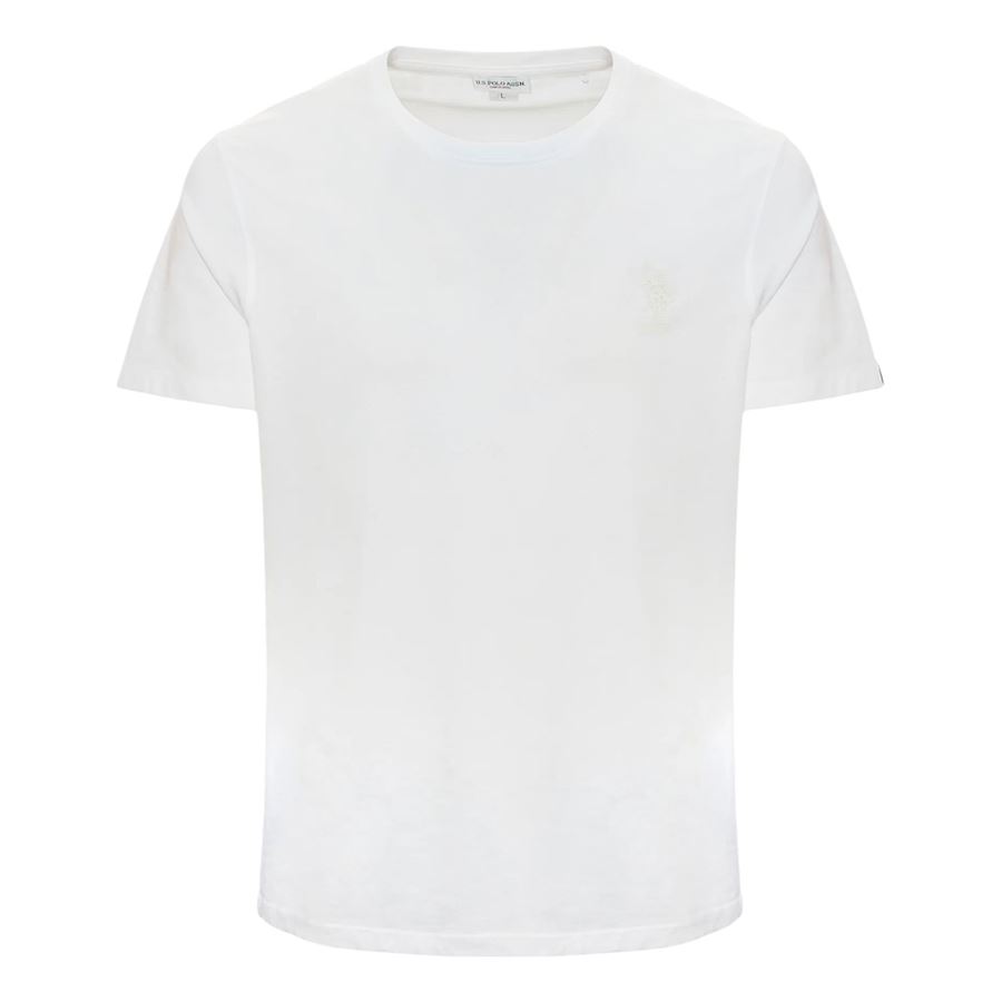 T-shirt a maniche corte da uomo in cotone stretch con logo U.S. Polo Assn | US41154007100